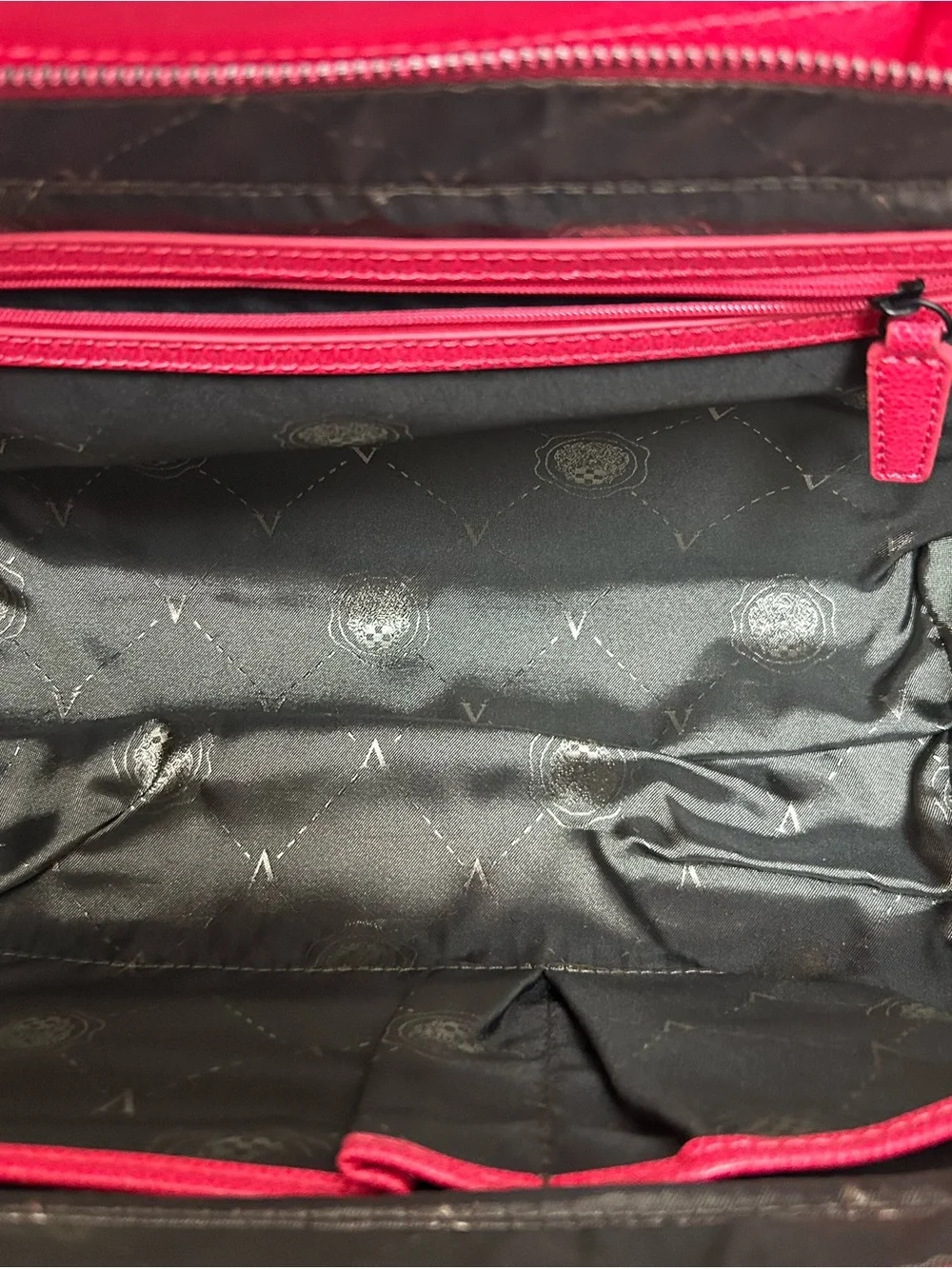 Vince Camuto Black, Pink & Gray Colorblock Leather Satchel Bag